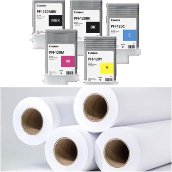 Canon imagePROGRAF TM-200 Series Mega Ink and Paper Bundle MBK,PBK,C,M,Y 130ml