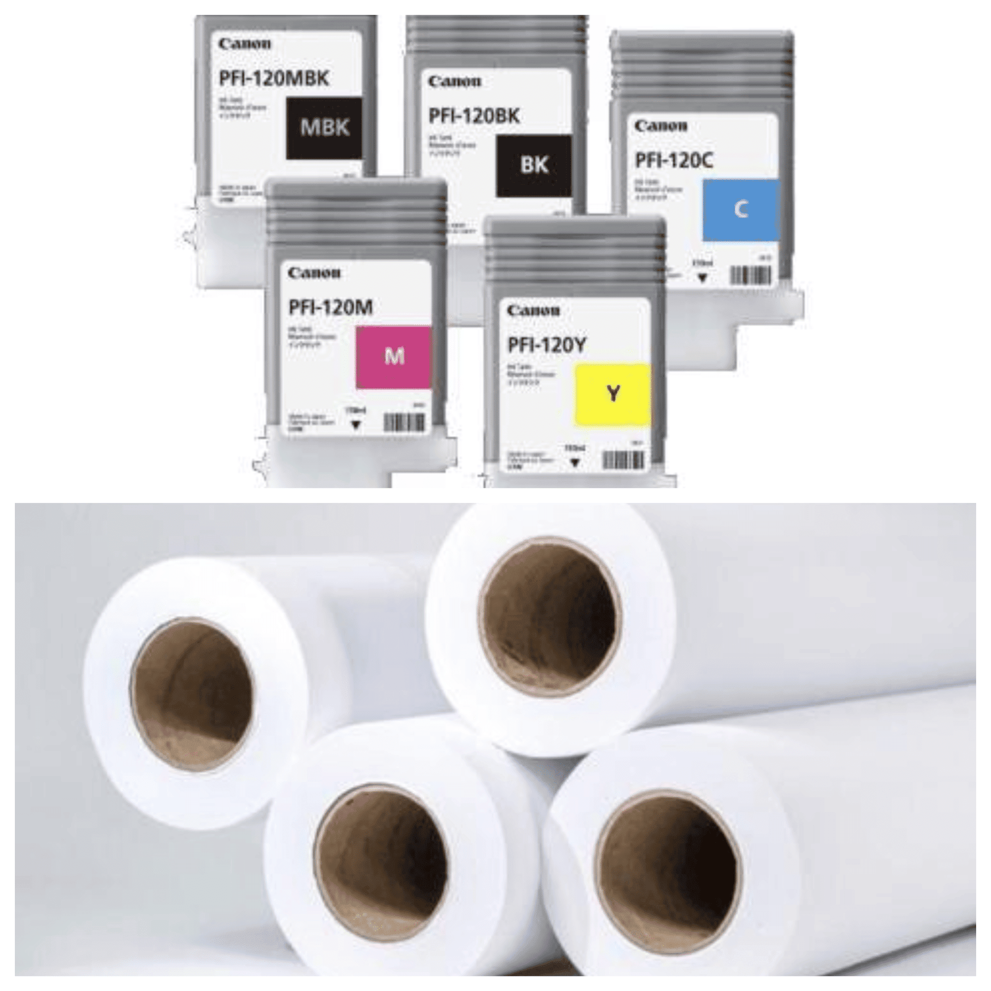 Canon imagePROGRAF TM-300 Series Mega Ink and Paper Bundle MBK,PBK,C,M,Y 130ml