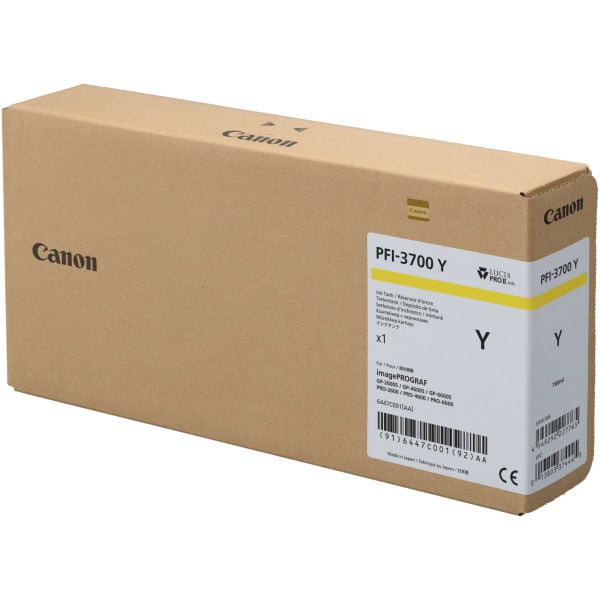 PFI-3700 Yellow (Y) - 700ml Ink Tank
